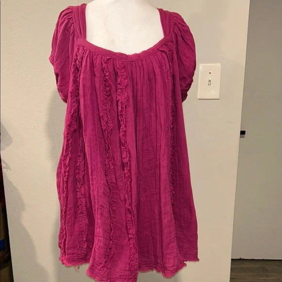 Free People Angele Mini Dress S OB1310143 Dragonfruit Punch Pink SZ Small - Picture 4 of 12